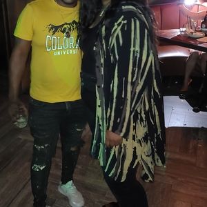 Over sized buttons down graphic shirt